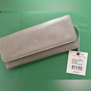 HOBO Sadie Cloud color Genuine Leather Trifold Clutch Wallet NWT